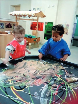 Children at messy play